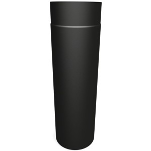 7'' Diameter X 0.5M Length Flue Pipe - Vitreous Enamelled - Matt Black