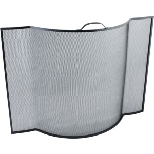 Custom Size Flat Sided Bowed Fire Screen - The Noble Collection - Black